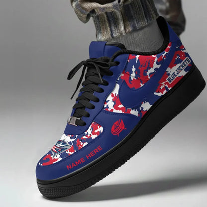 [PUCK DROP DEAL] NEW CUSTOMIZED NHL18 CBJ COLUMBUS BLUE JACKETS AF1 SHOES