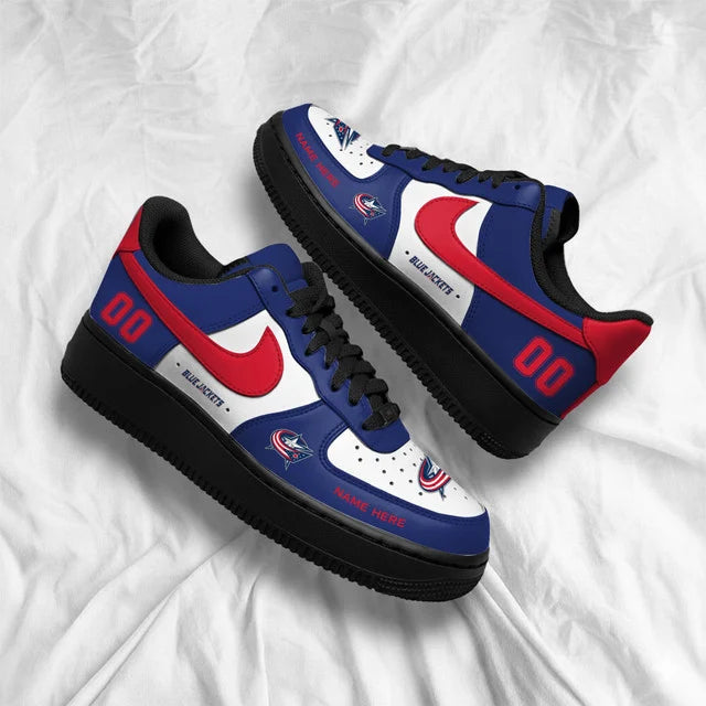 [PUCK DROP DEAL] NEW CUSTOMIZED NHL18 CBJ COLUMBUS BLUE JACKETS AF1 SHOES