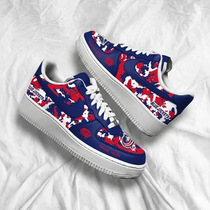 [PUCK DROP DEAL] NEW CUSTOMIZED NHL18 CBJ COLUMBUS BLUE JACKETS AF1 SHOES