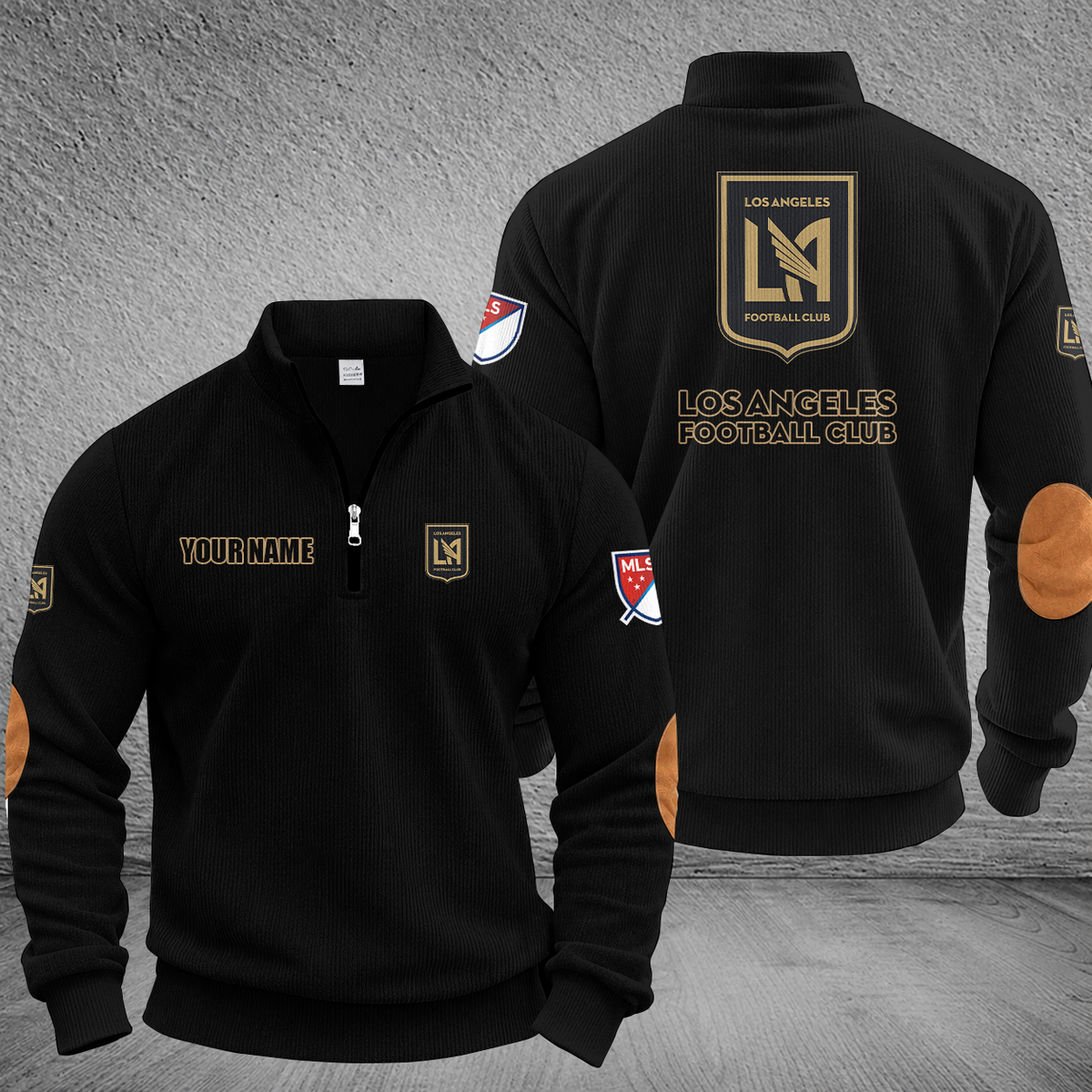 [GOAL DEAL] NEW CUSTOMIZED MLS18 LAF LOS ANGELES FC MULTICOLOR STRIPED QUATER ZIP SWEATSHIRT