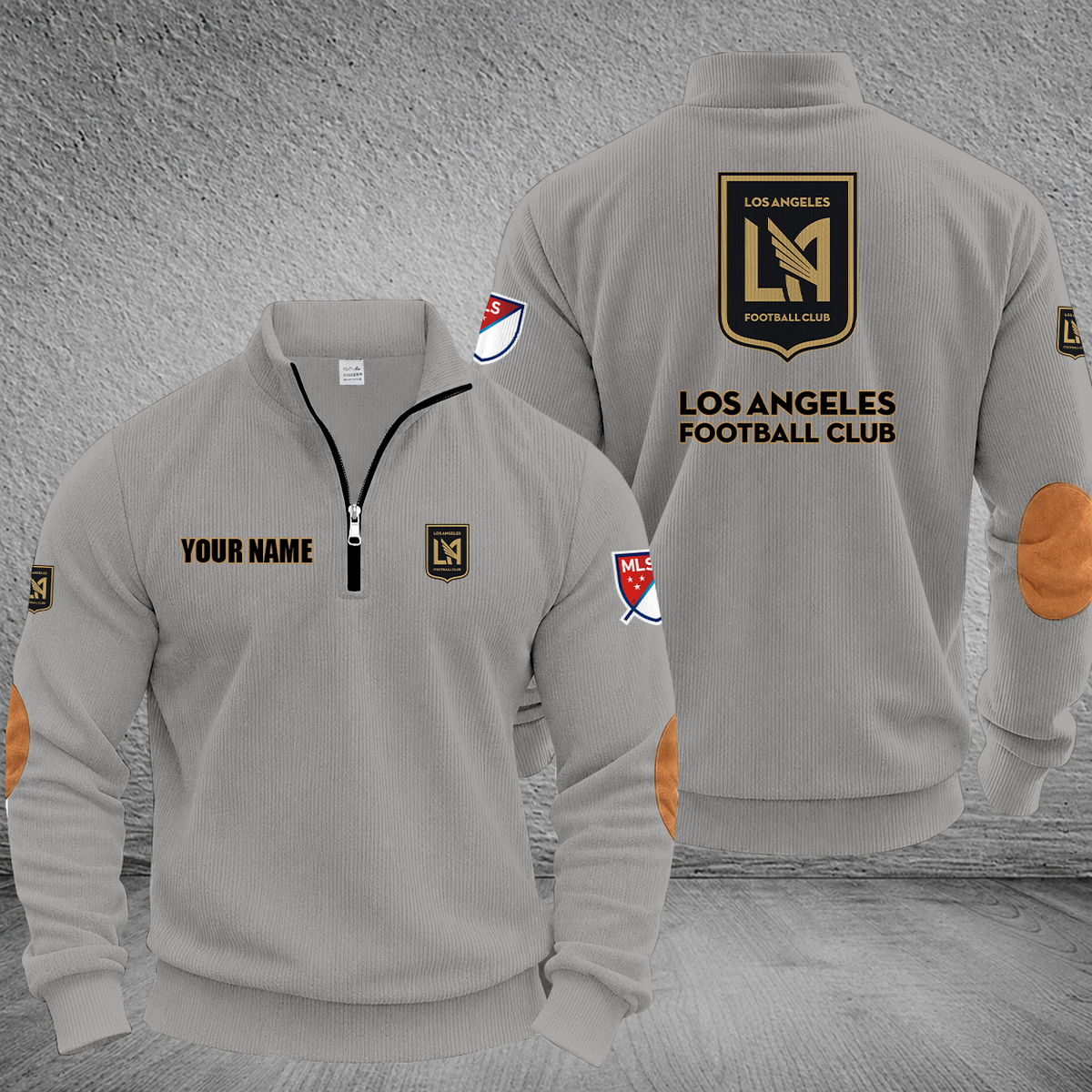 [GOAL DEAL] NEW CUSTOMIZED MLS18 LAF LOS ANGELES FC MULTICOLOR STRIPED QUATER ZIP SWEATSHIRT