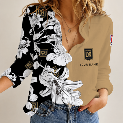 [GOAL DEAL] NEW CUSTOMIZED MLS18 LBJ LOS ANGELES FC WOMEN CASUAL SHIRT