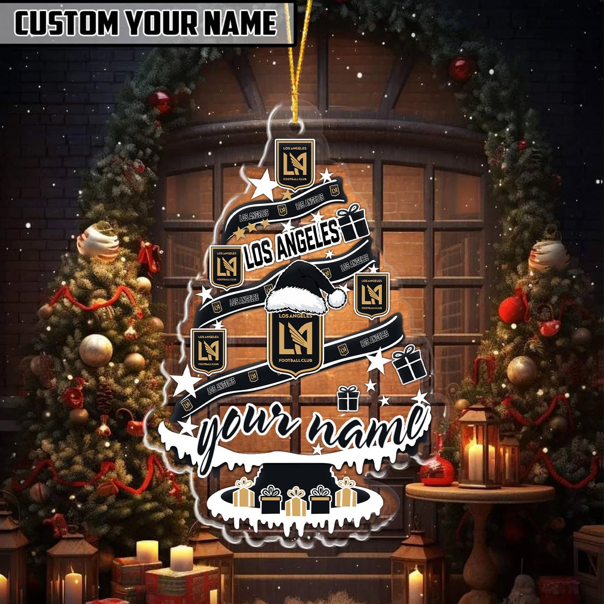 [GOAL DEAL] NEW CUSTOMIZED MLS18 LAF LOS ANGELES FC CHRISTMAS ACRYLIC ORNAMENT
