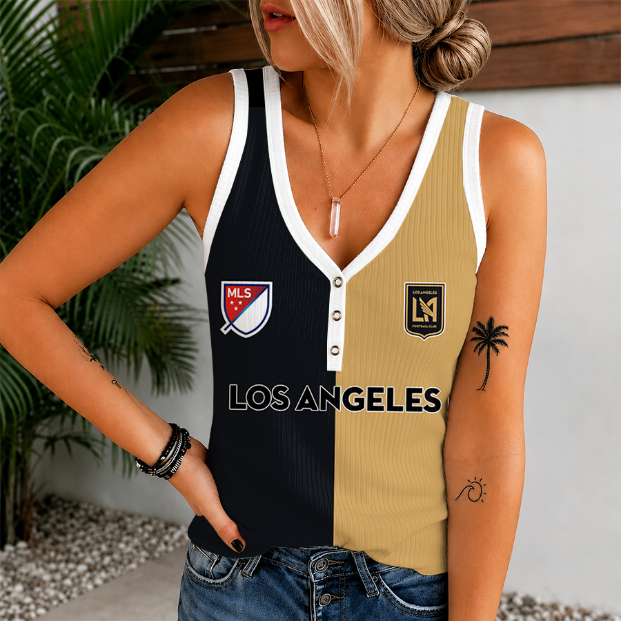 [GOAL DEAL] NEW CUSTOMIZED MLS18 LBJ LOS ANGELES FC V-NECK TANK TOP