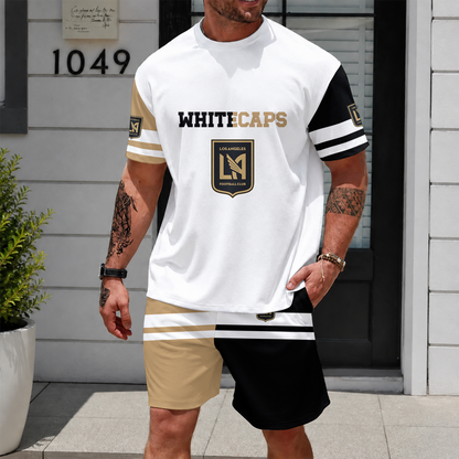 [GOAL DEAL] NEW CUSTOMIZED MLS18 LAF LOS ANGELES FC UNISEX T-SHIRT & SHORTS SET