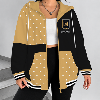[GOAL DEAL] NEW CUSTOMIZED MLS18 LAF LOS ANGELES FC ZIP HOODIE