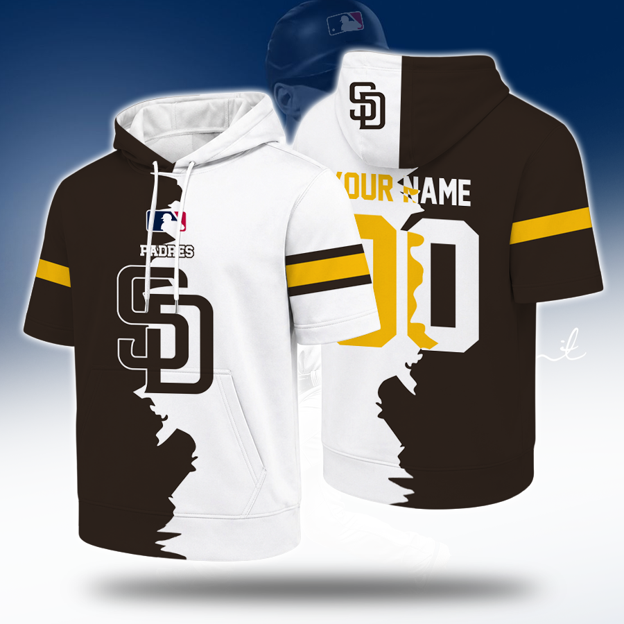 [HOMERUN DEAL] NEW CUSTOMIZED MLB18 SDP SAN DIEGO PADRES SHORT SLEEVE HOODIE