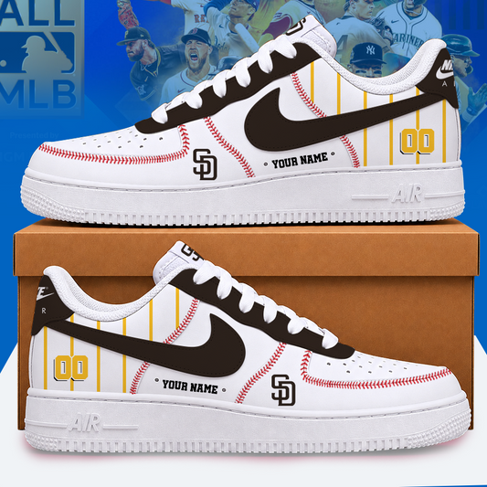 [HOMERUN DEAL] NEW CUSTOMIZED MLB18 SDP SAN DIEGO PADRES AF1 SHOES