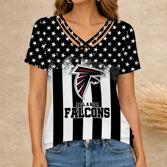 [TOUCHDOWN DEAL] NEW CUSTOMIZED NFL18 ATF ATLANTA FALCONS V-NECK SHIRT