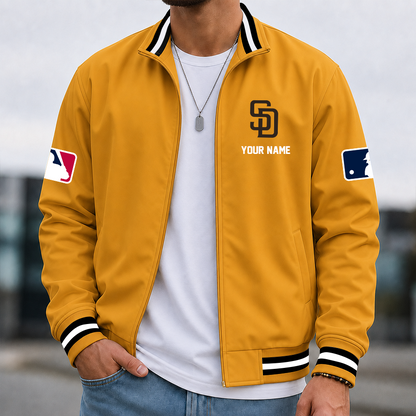 [HOMERUN DEAL] NEW CUSTOMIZED MLB18 SDP SAN DIEGO PADRES MULTICOLOR MEN'S CASUAL JACKET