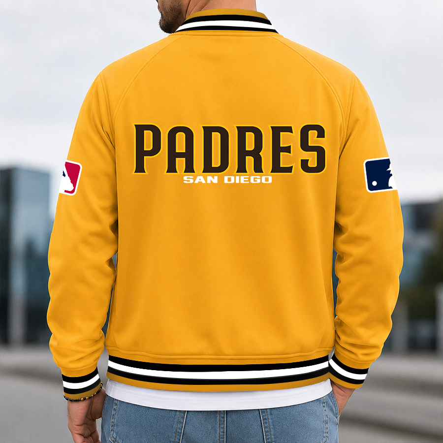 [HOMERUN DEAL] NEW CUSTOMIZED MLB18 SDP SAN DIEGO PADRES MULTICOLOR MEN'S CASUAL JACKET