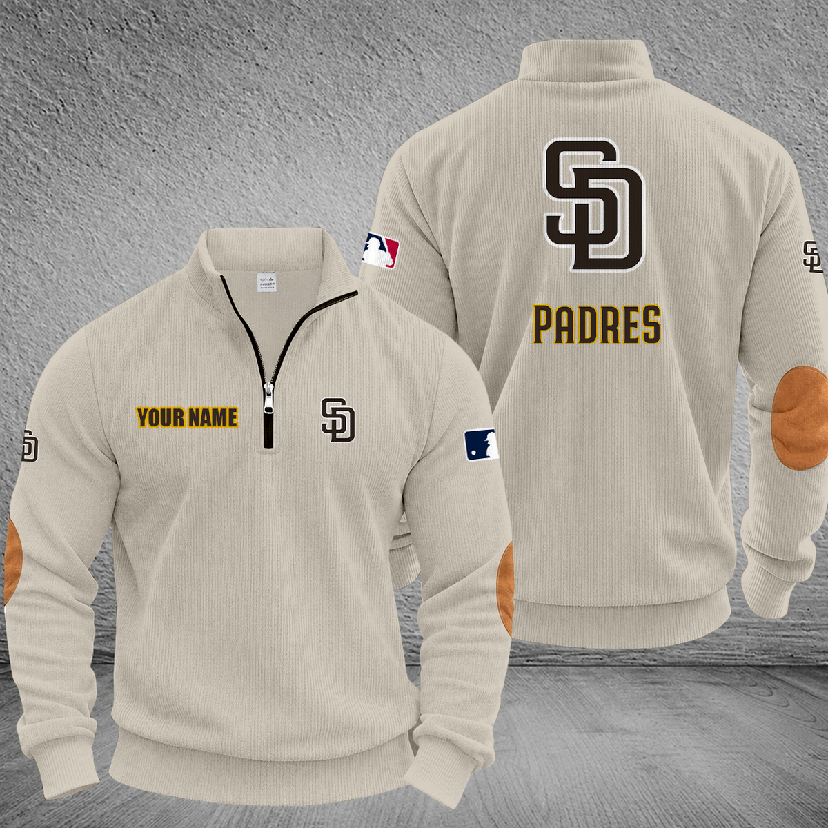 [HOMERUN DEAL] NEW CUSTOMIZED MLB18 SDP SAN DIEGO PADRES MULTICOLOR STRIPED QUATER ZIP SWEATSHIRT