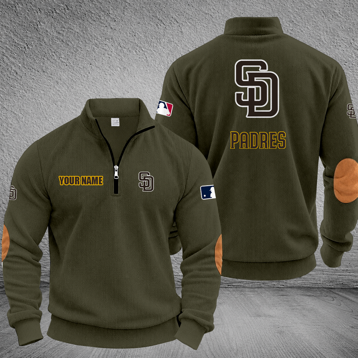 [HOMERUN DEAL] NEW CUSTOMIZED MLB18 SDP SAN DIEGO PADRES MULTICOLOR STRIPED QUATER ZIP SWEATSHIRT