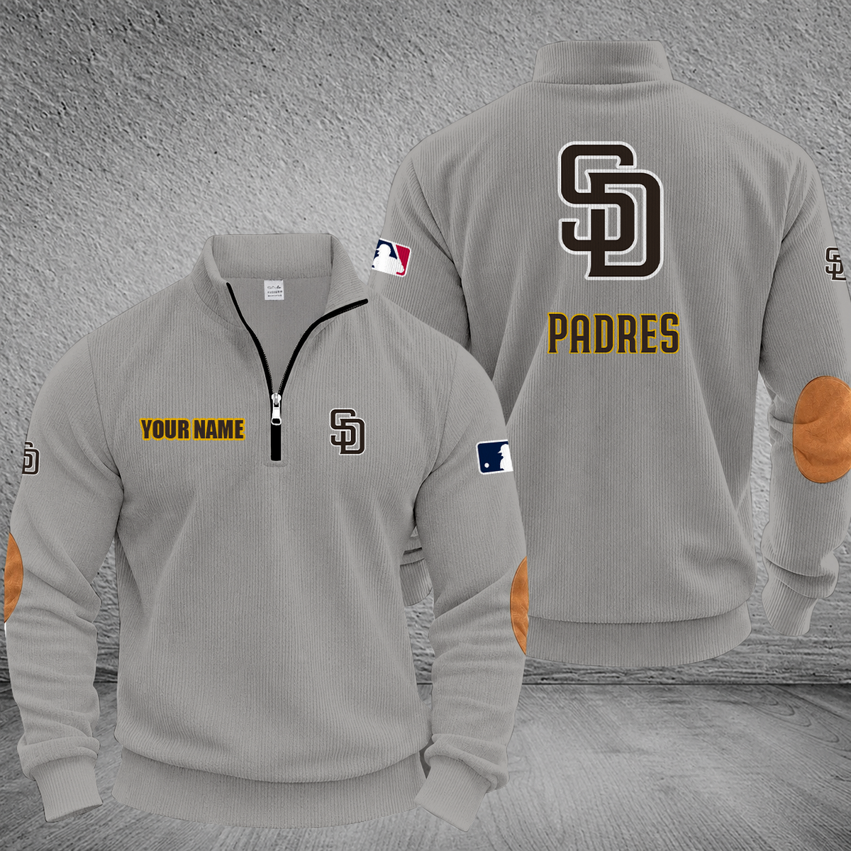 [HOMERUN DEAL] NEW CUSTOMIZED MLB18 SDP SAN DIEGO PADRES MULTICOLOR STRIPED QUATER ZIP SWEATSHIRT