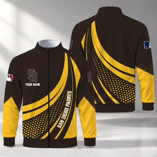 [HOMERUN DEAL] NEW CUSTOMIZED MLB18 SDP SAN DIEGO PADRES STAND COLLAR JACKET