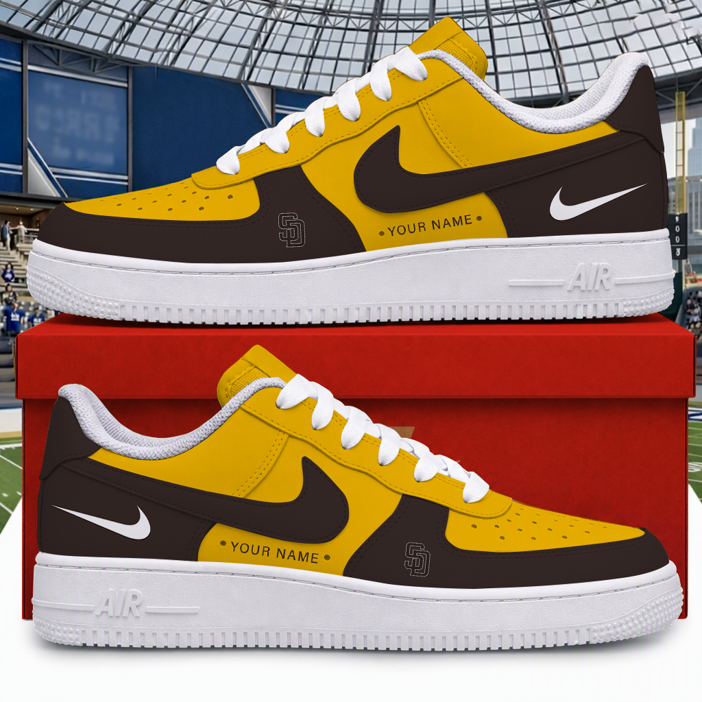 [HOMERUN DEAL] NEW CUSTOMIZED MLB18 SDP SAN DIEGO PADRES AF1 SHOES