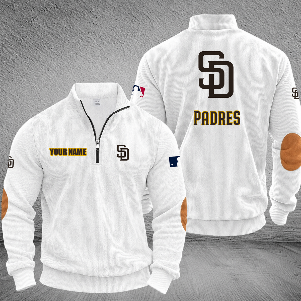 [HOMERUN DEAL] NEW CUSTOMIZED MLB18 SDP SAN DIEGO PADRES MULTICOLOR STRIPED QUATER ZIP SWEATSHIRT