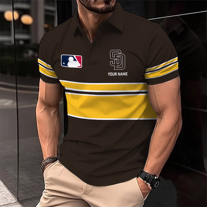 [HOMERUN DEAL] NEW CUSTOMIZED MLB18 SDP SAN DIEGO PADRES POLO SHIRT