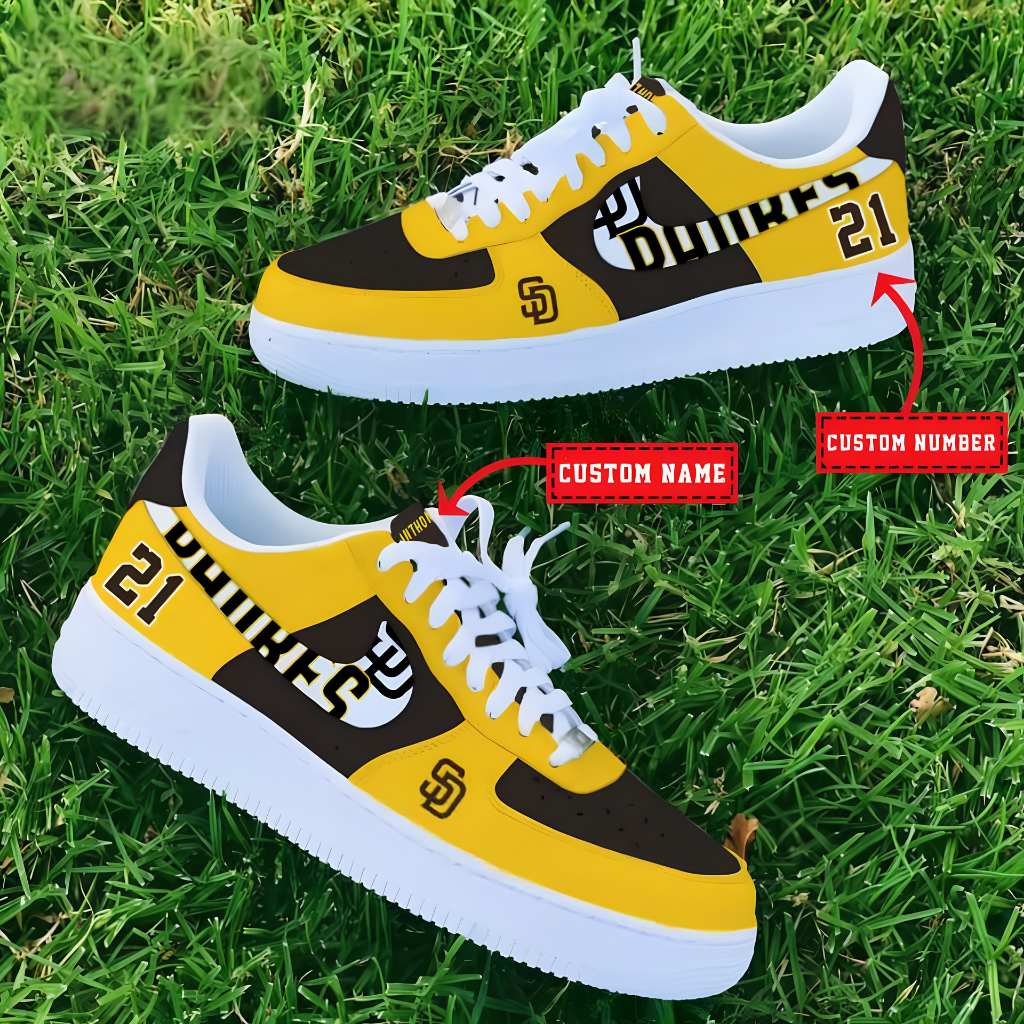 [HOMERUN DEAL] NEW CUSTOMIZED MLB18 SDP SAN DIEGO PADRES AF1 SHOES