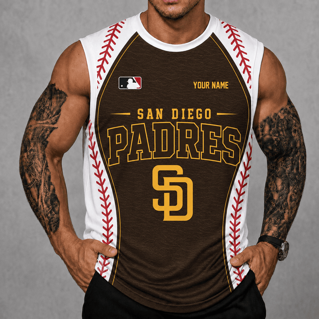 [HOMERUN DEAL] NEW CUSTOMIZED MLB18 SDP SAN DIEGO PADRES TANK TOP & GYM SHIRT