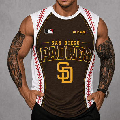 [HOMERUN DEAL] NEW CUSTOMIZED MLB18 SDP SAN DIEGO PADRES TANK TOP & GYM SHIRT