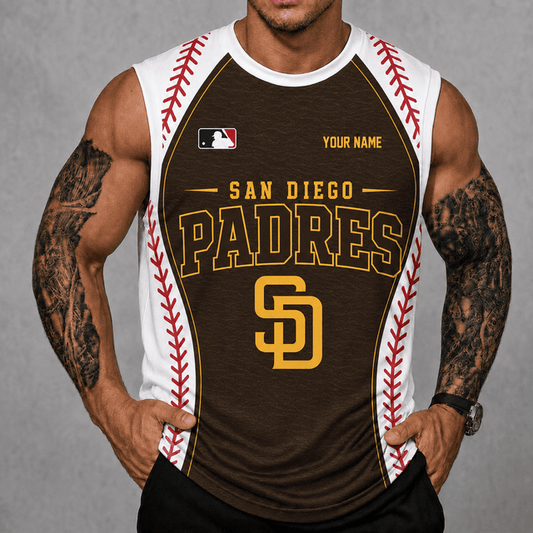 [HOMERUN DEAL] NEW CUSTOMIZED MLB18 SDP SAN DIEGO PADRES TANK TOP & GYM SHIRT