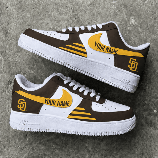 [HOMERUN DEAL] NEW CUSTOMIZED MLB18 SDP SAN DIEGO PADRES AF1 SHOES