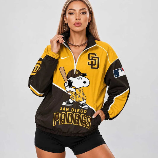 [HOMERUN DEAL] NEW CUSTOMIZED MLB18 SDP SAN DIEGO PADRES V-NECK ZIPPER SWEATSHIRT JACKET