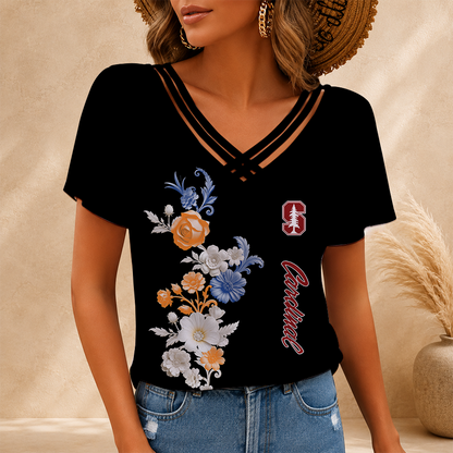 [HOMERUN DEAL] NEW CUSTOMIZED NCAA CWS18 STC STANFORD CARDINAL V-NECK SHIRT