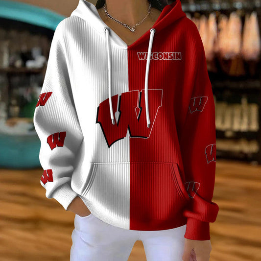 [TOUCHDOWN DEAL] NEW CUSTOMIZED NCAA FBS18 WSB WISCONSIN BADGERS RIBBED HOODIE & SWEATSHIRT