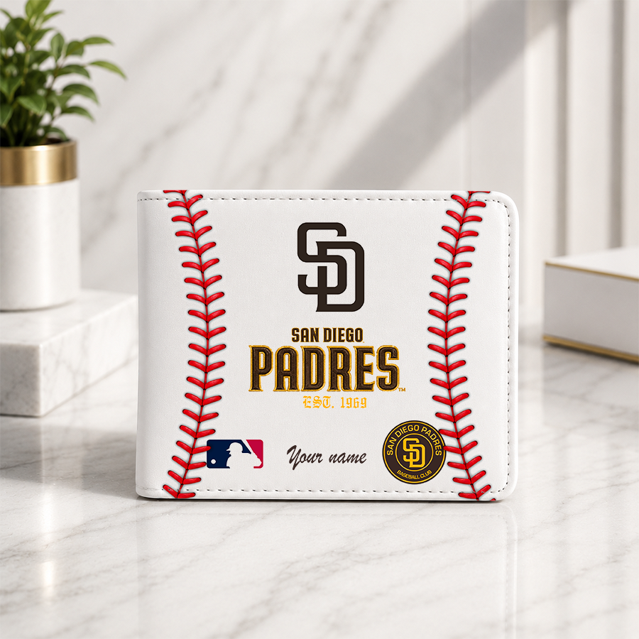 [HOMERUN DEAL] NEW CUSTOMIZED MLB18 SDP SAN DIEGO PADRES LEATHER WALLET