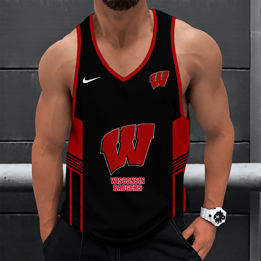 [TOUCHDOWN DEAL] NEW CUSTOMIZED NCAA FBS18 WSB WISCONSIN BADGERS UNISEX TANK TOP