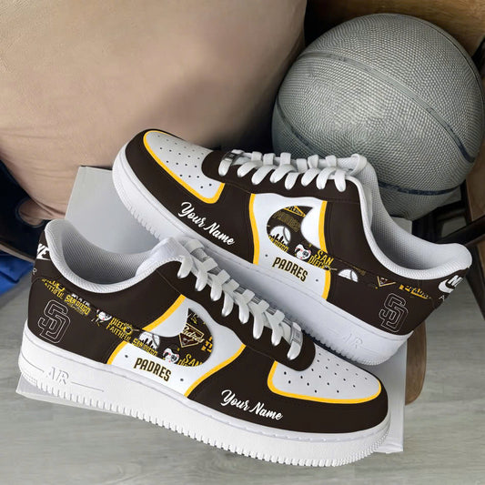 [HOMERUN DEAL] NEW CUSTOMIZED MLB18 SDP SAN DIEGO PADRES AF1 SHOES