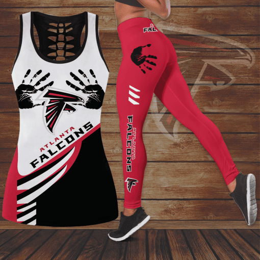 [TOUCHDOWN DEAL] NEW CUSTOMIZED NFL18 ATF ATLANTA FALCONS HOLLOW TANK TOP & LEGGINGS SET