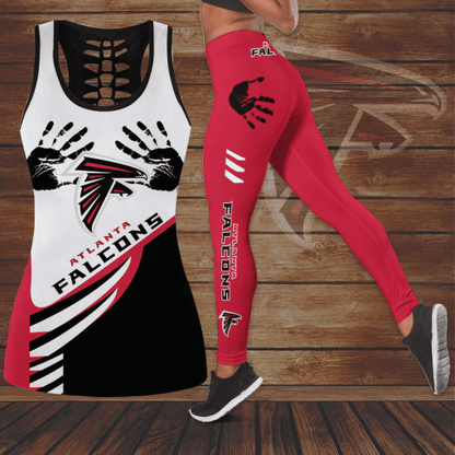 [TOUCHDOWN DEAL] NEW CUSTOMIZED NFL18 ATF ATLANTA FALCONS HOLLOW TANK TOP & LEGGINGS SET