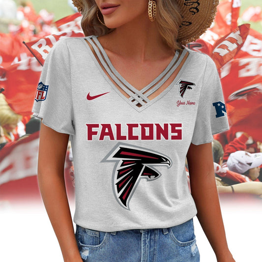 [TOUCHDOWN DEAL] NEW CUSTOMIZED NFL18 ATF ATLANTA FALCONS V-NECK SHIRT