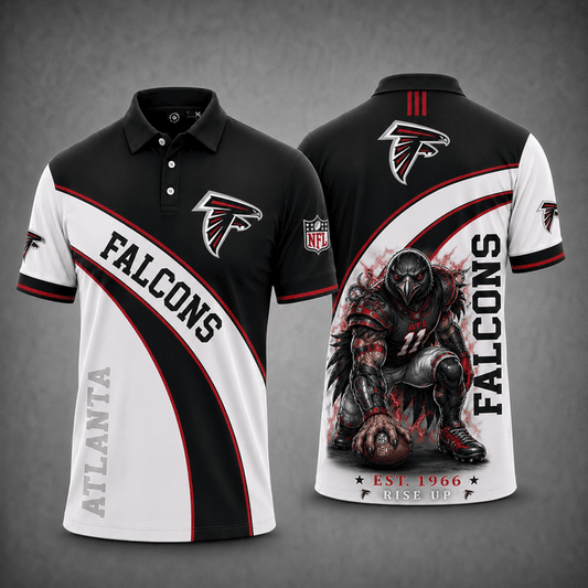 [TOUCHDOWN DEAL] NEW CUSTOMIZED NFL18 ATF ATLANTA FALCONS POLO SHIRT