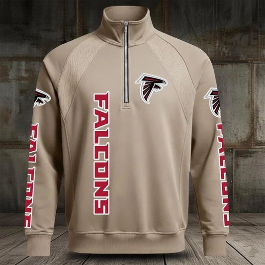 [TOUCHDOWN DEAL] NEW CUSTOMIZED NFL18 ATF ATLANTA FALCONS MEN'S MULTICOLOR QUARTER-ZIP PULLOVER