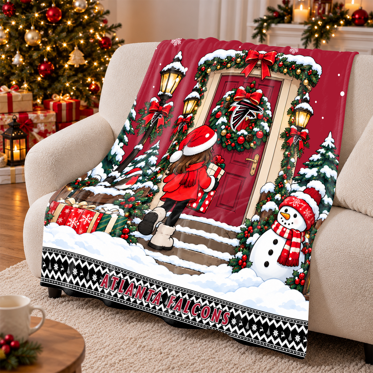[TOUCHDOWN DEAL] NEW CUSTOMIZED NFL18 ATF THE FALCONS FLEECE BLANKET