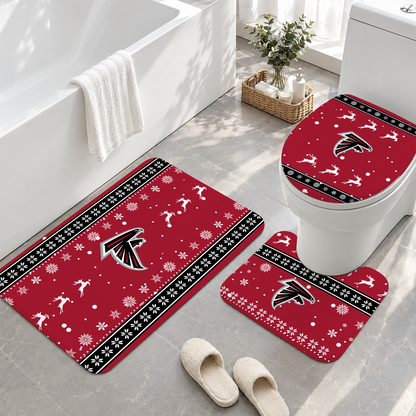 [TOUCHDOWN DEAL] NEW CUSTOMIZED NFL18 ATF ATLANTA FALCONS 3-PIECE BATHROOM RUG SET