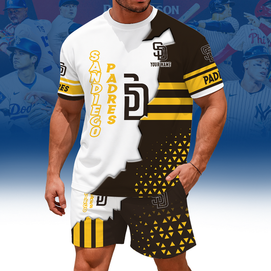 [HOMERUN DEAL] NEW CUSTOMIZED MLB18 SDP SAN DIEGO PADRES UNISEX T-SHIRT & SHORTS SET