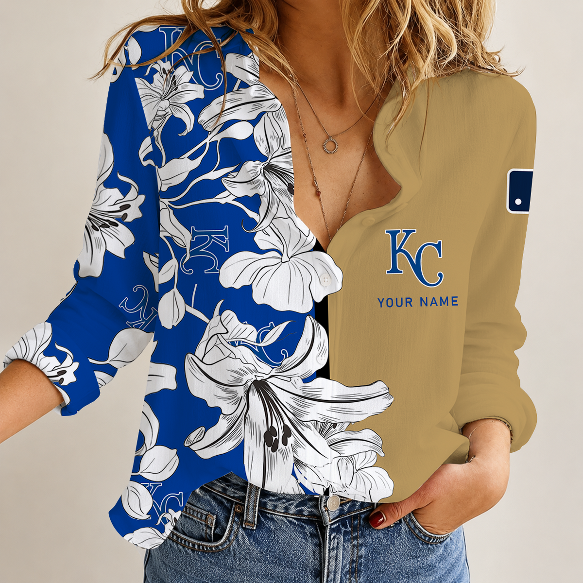 [HOMERUN DEAL] NEW CUSTOMIZED MLB19 KCR KANSAS CITY ROYALS WOMEN CASUAL SHIRT