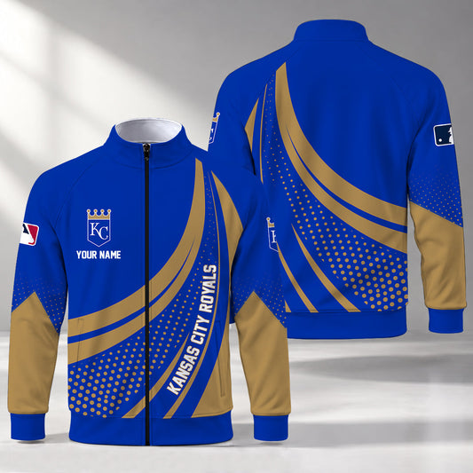 [HOMERUN DEAL] NEW CUSTOMIZED MLB19 KCR KANSAS CITY ROYALS STAND COLLAR JACKET