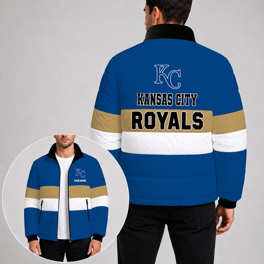 [HOMERUN DEAL] NEW CUSTOMIZED MLB 19 THE ROYALS PUFFER JACKET