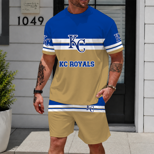 [HOMERUN DEAL] NEW CUSTOMIZED MLB19 KCR KANSAS CITY ROYALS UNISEX T-SHIRT & SHORTS SET