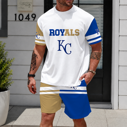[HOMERUN DEAL] NEW CUSTOMIZED MLB19 KCR KANSAS CITY ROYALS UNISEX T-SHIRT & SHORTS SET
