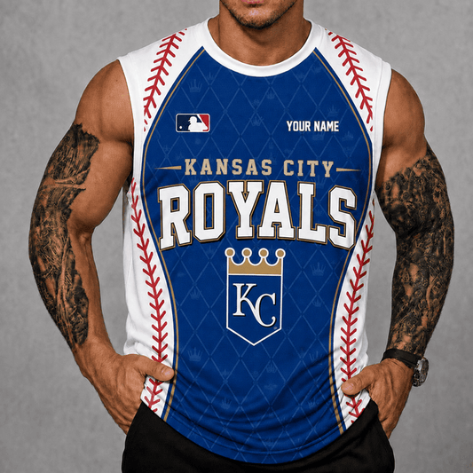 [HOMERUN DEAL] NEW CUSTOMIZED MLB19 KCR KANSAS CITY ROYALS TANK TOP & GYM SHIRT