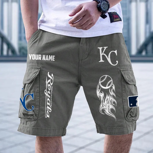 [HOMERUN DEAL] NEW CUSTOMIZED MLB19 KCR KANSAS CITY ROYALS MEN'S CARGO SHORTS
