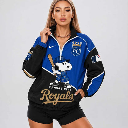 [HOMERUN DEAL] NEW CUSTOMIZED MLB19 KCR KANSAS CITY ROYALS V-NECK ZIPPER SWEATSHIRT JACKET