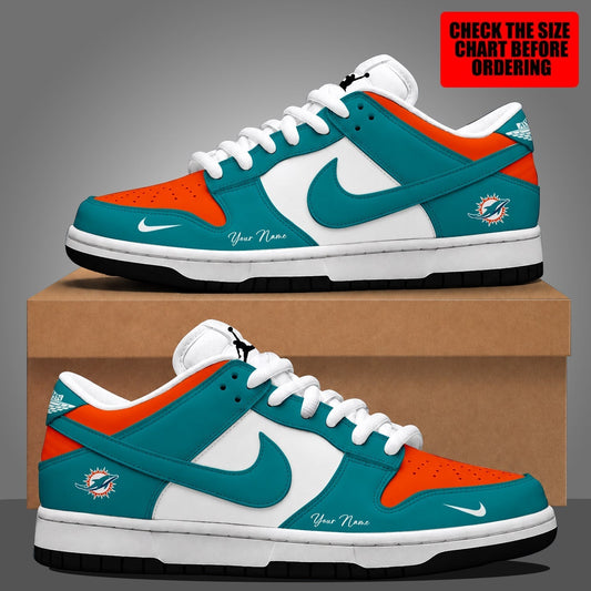 [TOUCHDOWN DEAL] NEW CUSTOMIZED NFL19 MDP MIAMI DOLPHINS DUNK LOW SHOES